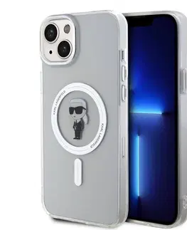 Puzdrá na mobilné telefóny Zadný kryt Karl Lagerfeld IML Ikonik MagSafe pre Apple iPhone 15 Plus, transparentná 57983116838