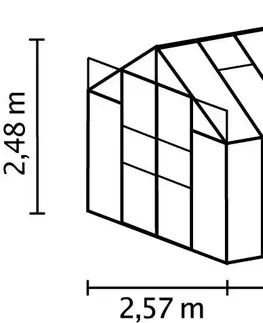 Skleníky Skleník URANUS 6700 polykarbonát čierny Dekorhome Polykarbonát 6 mm