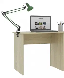 Pracovné stoly Písací stôl s policami 110x60 cm Dekorhome Sivá lesk