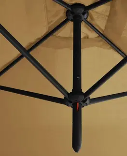 Slnečníky Dvojitý slnečník 600 x 290 cm Dekorhome Čierna
