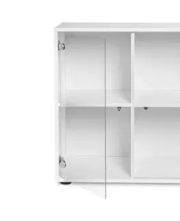 Wall Shelves & Ledges Regálový modul »Flemming«, cca 75 x 75 cm, so sklenenými dvierkami, biely