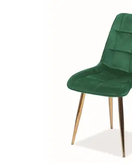 Kuchynské stoličky KIK jedálenská stolička, zelená/zlatá