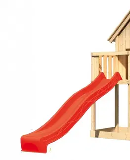 Hracie veže Detský domček so šmýkačkou Dekorhome Červená