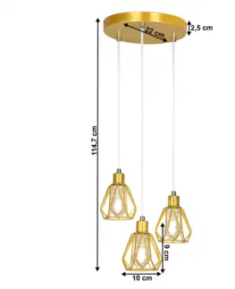 Lampy Visiaca lampa, zlatá/kov, OKIRA TYP 1