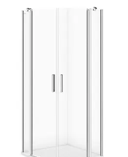 Sprchovacie kúty CERSANIT - Sprchovací kút MODUO štvrťkruh 80x195, kývne, číre sklo S162-009