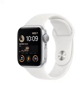 Inteligentné hodinky Apple Watch SE GPS 44mm Silver Aluminium Case with White Sport Band - Regular MNK23CS/A