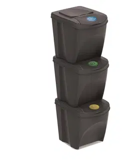 Odpadkové koše NABBI IKWB25S3 odpadkový kôš na triedený odpad (3 ks) 25 l antracit