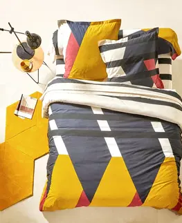 Bavlnené Bavlnená posteľná bielizeň Charli s geometrickým vzorom