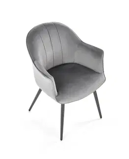 Jedálenské stoličky HALMAR K468 jedálenské kreslo sivá / čierna