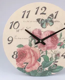 Hodiny Nástenné hodiny na plátne Ruže 2, 39cm