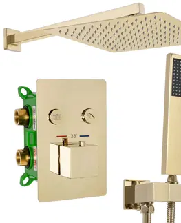 Kúpeľňa REA - Sprchový termostatický set FENIX DAVIS zlatý + BOX REA-P6324