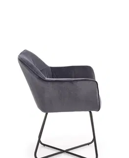 Jedálenské stoličky HALMAR K377 jedálenské kreslo tmavosivá / čierna