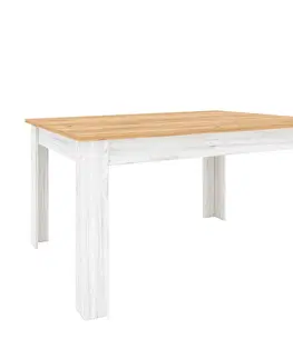 Jedálenské stoly Jedálenský stôl, rozkladací, dub craft zlatý/dub craft biely, 135-184x86 cm, SUDBURY