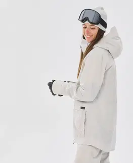 bundy a vesty Dámska snowboardová bunda 3v1 SNB 900 béžová