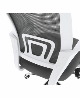 Kancelárske stoličky KONDELA Sanaz Typ 1 kancelárske kreslo s podrúčkami sivá / biela