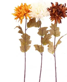 Kvety Umelá jesenná chryzantéma, v. 74 cm, sada 3 ks