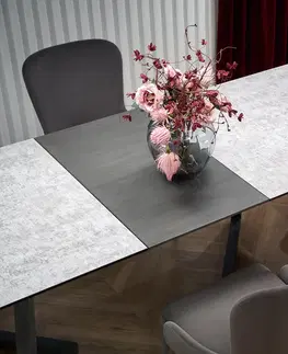 Jedálenské stoly HALMAR Tiziano rozkladací jedálenský stôl sivá / tmavosivá