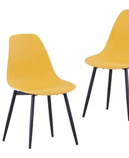 Jedálenské stoličky a kreslá Jedálenská stolička 2 ks plast / kov Dekorhome Petrolejová