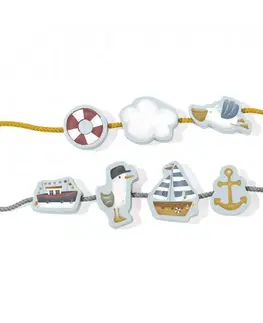 Kreatívne a výtvarné hračky LITTLE DUTCH - Navliekacie korále Námornícky záliv