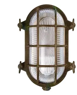Vonkajšie nástenné svietidlá Moretti Luce Nástenné svetlo Tortuga 22,5cm starožitná/číra