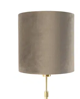 Stolove lampy Stolová lampa zlatá / mosadz s velúrovým odtieňom tupá 25 cm - Parte