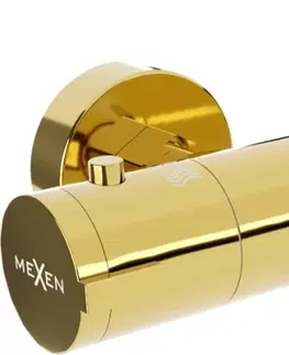 Kúpeľňové batérie MEXEN - Kai termostatická sprchová batéria zlatá 77150-50