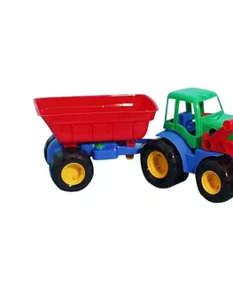 Hračky - dopravné stroje a traktory WIKY - Nakladač s vlečkou