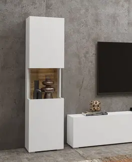 Obývacie steny EMMA 09 moderný set skrinka + tv stolík biela/ dub wotan