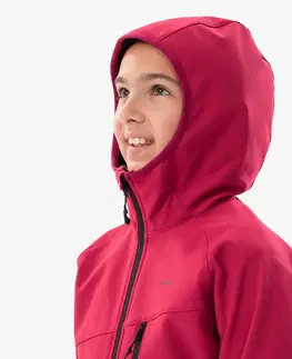 turistic Detská softshellová turistická bunda MH550 7-15 rokov malinovočervená