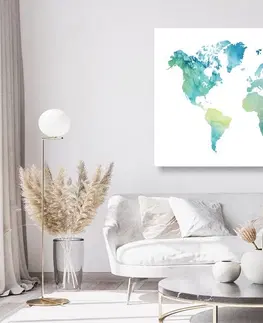 Obrazy na korku Obraz na korku mapa sveta v akvarelovom prevedení