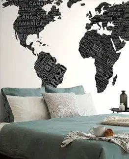 Samolepiace tapety Samolepiaca tapeta čiernobiela mapa sveta