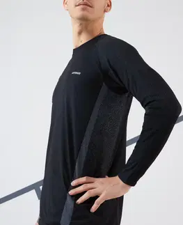 bedminton Pánske tenisové tričko Thermic s dlhým rukávom čierne