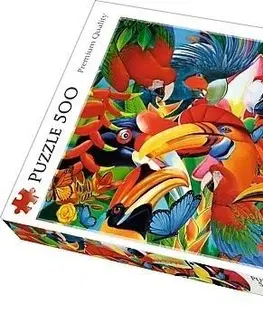 Hračky puzzle TREFL - puzzle Farebné vtáky 500