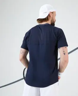 bedminton Pánske tenisové tričko s krátkym rukávom Dry Gaël Monfils tmavomodré