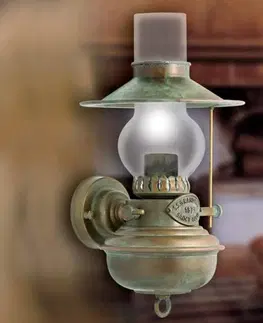 Nástenné svietidlá Moretti Luce Nástenné svietidlo Guadalupa vzhľad olejovej lampy