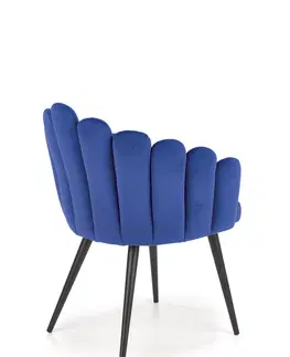 Jedálenské stoličky HALMAR K410 jedálenské kreslo granátová (Velvet) / čierna