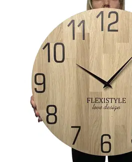 Hodiny Drevené nástenné hodiny Natur dub Flex z228-d-1, 50 cm