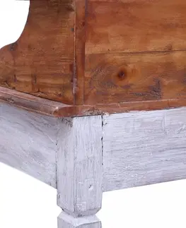 Pracovné stoly Písací stôl zo zásuvkami masívne drevo Dekorhome Čierna / hnedá