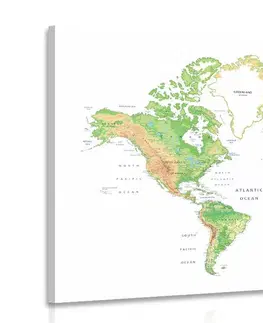 Obrazy mapy Obraz klasická mapa sveta s bielym pozadím