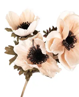Kvety Umelá kvetina Anemónka krémová, 3 kvety, 56 x 17 cm