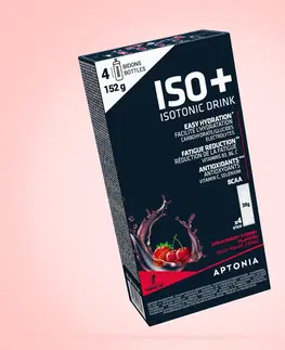 cyklistick Izotonický nápoj v prášku ISO+ jahodovo-čerešňový vo vrecúškach 4×38 g