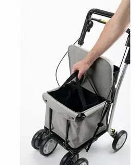 Nákupné tašky a košíky Carlett Senior Comfort nákupná taška na kolieskach, brzda, sedák, svetlosivá, 29L