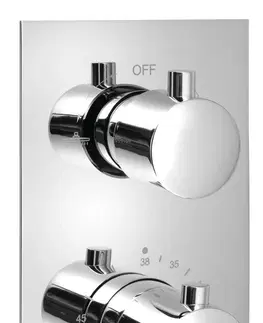 Kúpeľňové batérie SAPHO - KIMURA Podomietková sprchová termostatická batéria, box, 2 výstupy, chróm KU382