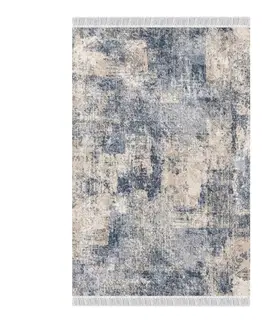 Koberce a koberčeky KONDELA Gazan obojstranný koberec 120x180 cm vzor / modrá