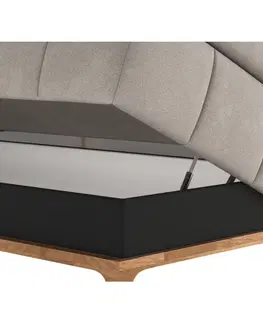 Postele Boxspringová posteľ, 180x200, svetlosivá, MOON