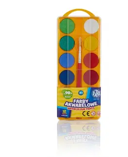 Hračky ASTRA - Vodové farby so štetcom priemer 30mm, 12 farieb, 83216904