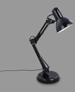 Stolové lampy na písací stôl Briloner Stolová lampa Pixa, nastaviteľná, E14, čierna