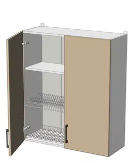 Kuchynské skrinky horná vysoká skrinka s odkvapkávačom š.60, v.92, Modena WD6092, grafit / dub Sonoma