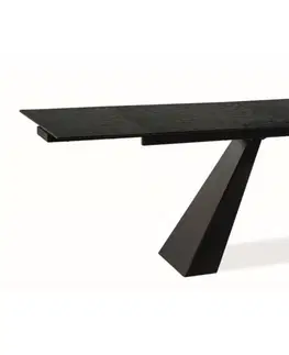 Jedálenské stoly Rozkladací jedálenský stôl SALVADORE Signal Čierna - melted glass