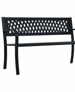 Záhradné lavice Záhradná oceľová lavička 125 cm čierna